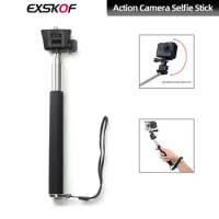 For GoPro 12 Selfie Stick Retractable Selfie Stick 1/4 Screw Hole Base For GoPro Hero 12 11 10 9 Insta360ONE X3 DJI OSMO Action3