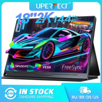 UPERFECT 2K 144Hz Portable Monitor 18" 100% DCI-P3 FreeSync HDR 2560x1600 Gaming Display with HDMI USB C External Screen for PC