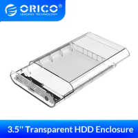 ORICO 3.5 Transparent HDD Enclosure Case Box for 3.5 HDD SSD USB3.0 To SATA3.0 HD External Adapter Support UASP 16TB
