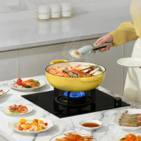 Enameled Cast Iron Pot Household Micro Pressure Lock Fresh Pot Soup Casserole Enamel Cooker Braised Seafood Pot Cooking Pots