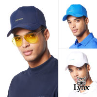 【Lynx Golf】彈性舒適抗UV機能Lynx字樣山貓膠標LOGO可調節式球帽-(三色)
