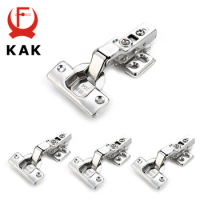 KAK 4Pcs Stainless Steel Hydraulic Cabinet Hinges Damper Buffer Soft Close Cabinet Cupboard Door Hinge Furniture Door Hardware