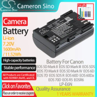 CameronSino Battery for Canon EOS 5D Mark II EOS 5D Mark III EOS 5DS EOS 5DS R EOS 6D EOS 7D fits Canon LP-E6N camera battery