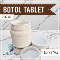 (isi 25 pcs) Botol tablet botol obat tablet 250 ml botol obat kapsul HDPE ukuran 250 ml botol tablet