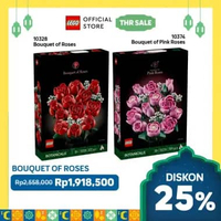 LEGO Roses Bouquet Bundle - LEGO Botanicals 10328 Bouquet of Roses + LEGO Botanicals 10374 Bouquet o