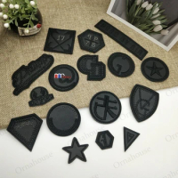 Pure Black Leather Label Computer Embroidery Embroidered Fabric Leather Jacket Sofa Cushion Repair Self-adhesive Embroidery
