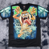 เสื้อยืด OVP แทส พายุหมุน Taz Mania เรืองแสง ป้าย RockTees) ผ้าคอตตอน 100 ผู้ชาย Man Clothing