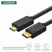 绿联 DP101 10239 DP 轉 HDMI 2K/4K 1.5M M-M 電纜 黑色