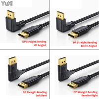 1PCS DisplayPort DP 1.4 Cable 1M 90 degree Angled 8K@60Hz 4K@144Hz HDR High Speed 32.4Gbps Display Port Male to Displayport male