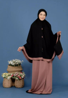 First Hijab Mecca Prayer Set Premium Black in Mocca