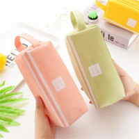 Pencil Cases Canvas Pencil Case Office Supplies Kawaii Japanese Stationery Organizer School Bags For Boys Large Pen Case 2021