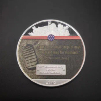 2019 50th Anniversary of The Moon Landing 1oz Silver Coin Colorful Plated Collectible Gift Apollo 11 Silver Plated Coin