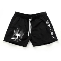 2023 newAnime Attack on Titan Shorts Sports Sweatpants Shingeki No Kyojin Print Casual Short Pants Streetwear Men Jogging Fitness Shorts