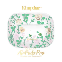 【Kingxbar】AirPods Pro 施華洛世奇水鑽無線藍牙耳機充電收納盒保護殼套(絮系列-絮粉綠)