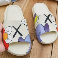 Yeezy - selipar rumah lelaki, gelongsor mewah, kasut dalaman, grafiti, selipar pantai, kualiti, kart