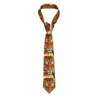 Siberian Tiger Print Tie Wild Animal Wedding Polyester Silk Neck Ties For Man Gift Blouse Pattern Cravat