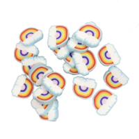 Kawaii Cartoon Soft Polymer Clay Cloud Rainbow Beads Cute Charms DIY Nail Art Stickers Slime Stuffings