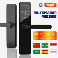 Smart Fingerprint Door Lock Bluetooth Biometric Electronic Door Lock for Tuya Remote Keyless Unlocking Smart Door Lock