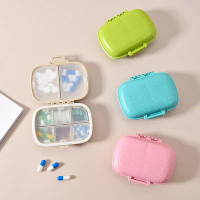 Cross-Border 8-Grid Wheat Straw Pill Box Portable Sealed Moisture-Proof Medicine Storage Box Busines