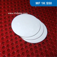 Dia 25mm RFID Coin Tag for asset tracking NFC PVC Token with 3M Sticker RFID Disc tag 13.56MHz ISO14443A with M1 S50 Chip