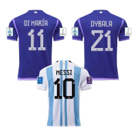Áo bóng đá retro S-2XL 2022 phiên bản fan ArgenT, áo sân nhà và sân khách, áo bóng đá cổ điển MESSI,