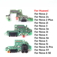 USB Charging Port Dock Plug Connector Charger Board Mic Flex Cable For Huawei Nova 6 SE 5 5i Pro 5T 4e 4 3 3i 3e 2S 2 Plus 2i
