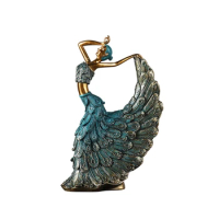 (1Pcs) Peacock Dancer Decoration, Classical Beauty Crafts Resin Decoration, Home Accessories, (20X29.5X8cm)