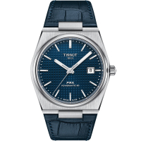 TISSOT 天梭 官方授權 PRX 系列 70年代復刻機械錶 520送禮首選-藍/40mm T1374071604100