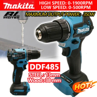 Makita 18V DDF485 10MM Compact Cordless Tool Screwdriver Impact Brushless Driver Rechargeable Power Drill For Makita 18V Battery