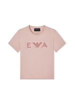 เสื้อยืดเด็กโตผู้หญิง Jersey with Oversized EA Patch SS26 สีชมพู