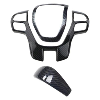 Carbon Fiber Steering Wheel Trim &amp; Gear Shift Cover Frame Decorator Horn Sticker For Ford Ranger Everest Endeavour 2015+