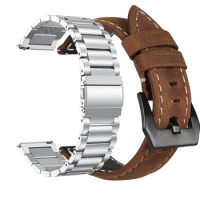 Leather Metal Bracelet For Amazfit GTR 47mm Wrist Strap For Xiaomi Amazfit Pace/ Stratos 1 2 3/GTR2 /GTR 2e/GTR3 Pro Watchband