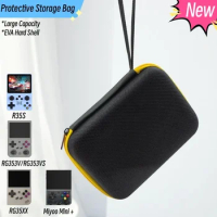 Black Storage Bag For Miyoo Mini+ RG353V RG353VS RG35XX R35S Game Console Protective Travel Bag Miyoo Mini Plus Case Handbag