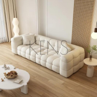 【KENS】沙發 沙發椅 紫桐棉花糖沙發客廳小戶型簡易落地沙發可愛小清新奶油風布藝沙發