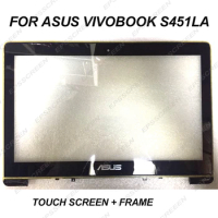 new Touch Screen For ASUS VivoBook S451LA 14" LCD touch digitizer panel+ bezel front glass monitor with frame