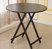 折疊桌 家用折疊桌便攜簡易吃飯簡約圓桌歐式小戶型圓形實木餐桌938