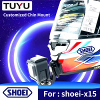 Shoei X15 Customized CNC Aluminium Helmet Chin Mount for GoPro Max11 10 9 Insta360 One x3 X2 Rs DJI Camera Accessories