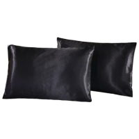 1PC Pillow Case Satin Solid Color Silky Pillowcase Pillow shams Twin Queen Cal-King 30