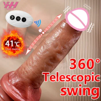 Realistic Heating Dildo Remote Control Vibrators for Women Dildo Vibration Sex Machine Telescopic Electric Dildo Penis Sex Toys