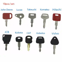 10 key Machinery Master key Set For Hitachi Kubota Komatsu Kobelco Agricultural Machinery Digger Plant Dumper Dozer Roller SP