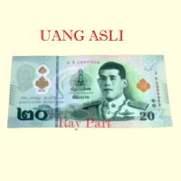1 LEMBAR Uang Koleksi 20 Baht Thailand Polymer ( Uang Asli )