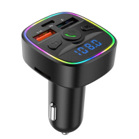 Pemain MP3 Kereta, C33, dengan Pemancar FM Wayarles 5.3 dan Port USB Dwi Pengecasan Pantas, Panggila