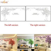 DIY Large Tree Sticker Wallpaper Acrylic Mirror Wall Stickers Living Room TV Background Wall Home Decor Interior Mural Art Wall