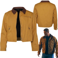 Jack Cosplay Fantasy 2023 TV Reacher Disguise Costume Adult Men Brown Denim Coat Jacket Halloween Roleplay Fantasia Clothes
