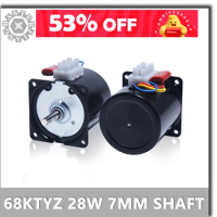14W 60KTYZ 220V Permanent Magnetic Synchronism AC Gear Motor Speed Reducer Center Shaft/Eccentric Shaft D-type 8mm 1-110RPM