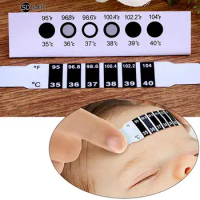 10pcs Forehead Head Strip Thermometer Water Milk Thermometer Test Temperature Sticker