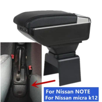 For Nissan micra k12 Armrest box For Nissan NOTE Armrest box Center Storage box Interna Retrofit USB Charging Car Accessories
