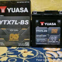 Yuasa YTX7L-BS MF Aki Motor Black