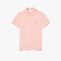 【LACOSTE】男裝-經典修身短袖Polo衫(粉色)