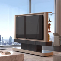 Movable TV bracket double-sided use of lifting cabinet living room partition cabinet Bedroom TV cabinet with roller